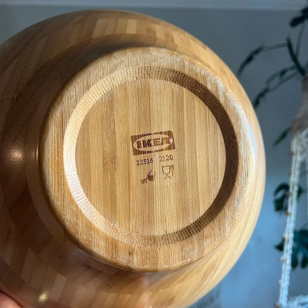 IKEA GRÖNSAKER Serving bowl, Bamboo Wooden Bowl Serving/Mixing Bowl